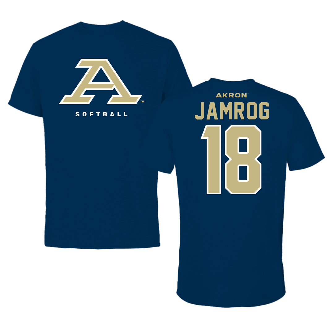 University of Akron Softball Navy Tee - #18 Madison Jamrog