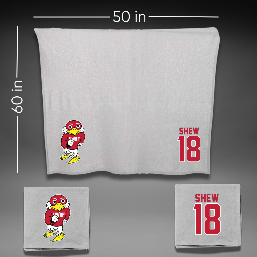 University of Wisconsin-River Falls Soccer Gray Blanket - #18 Madyson Shew