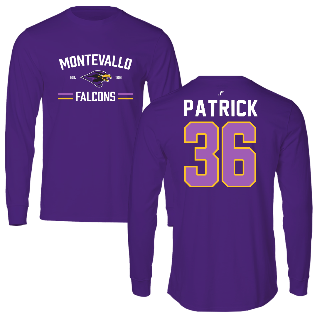 University of Montevallo Baseball Purple General Performance Long Sleeve - #36 Sam Patrick