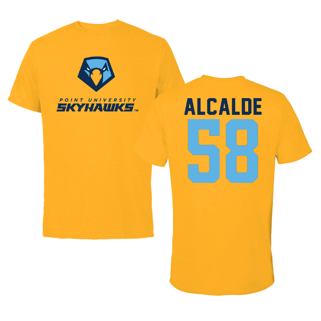Point University Football Gold Tee - #58 Lucas Alcalde
