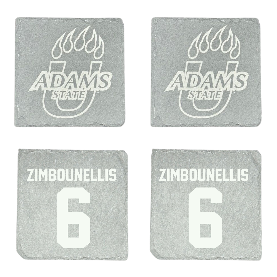 Adams State University Soccer Stone Coaster (4 Pack)  - #6 Tyler Zimbounellis