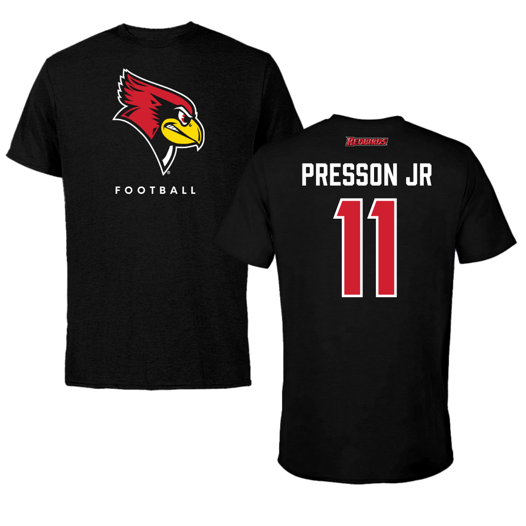 Illinois State University Football Black Performance Tee - #11 Scotty Presson Jr