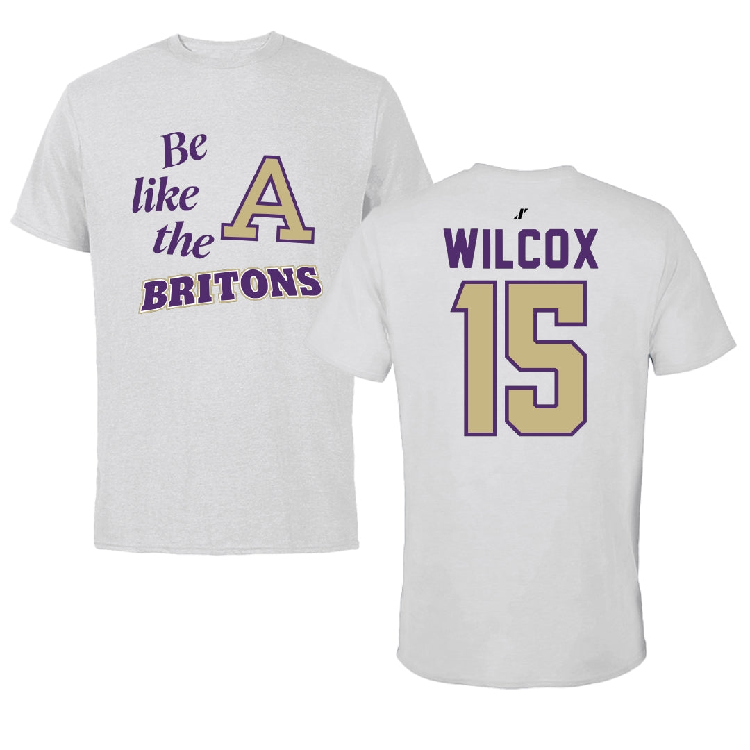 Albion College Volleyball Light Gray Be Like Us Tee - #15 Ava Wilcox