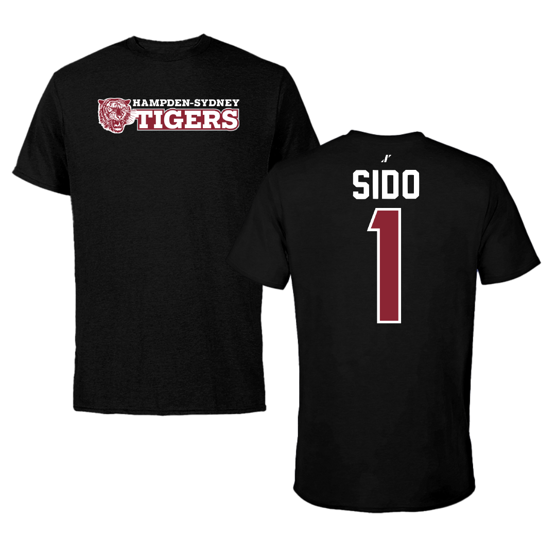 Hampden-Sydney College Football Black Performance Tee - #1 Carter Sido