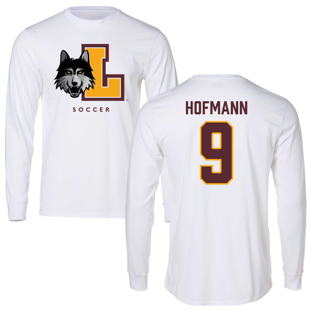 Loyola University-Chicago Soccer White Mascot Long Sleeve - #9 Benni Hofmann
