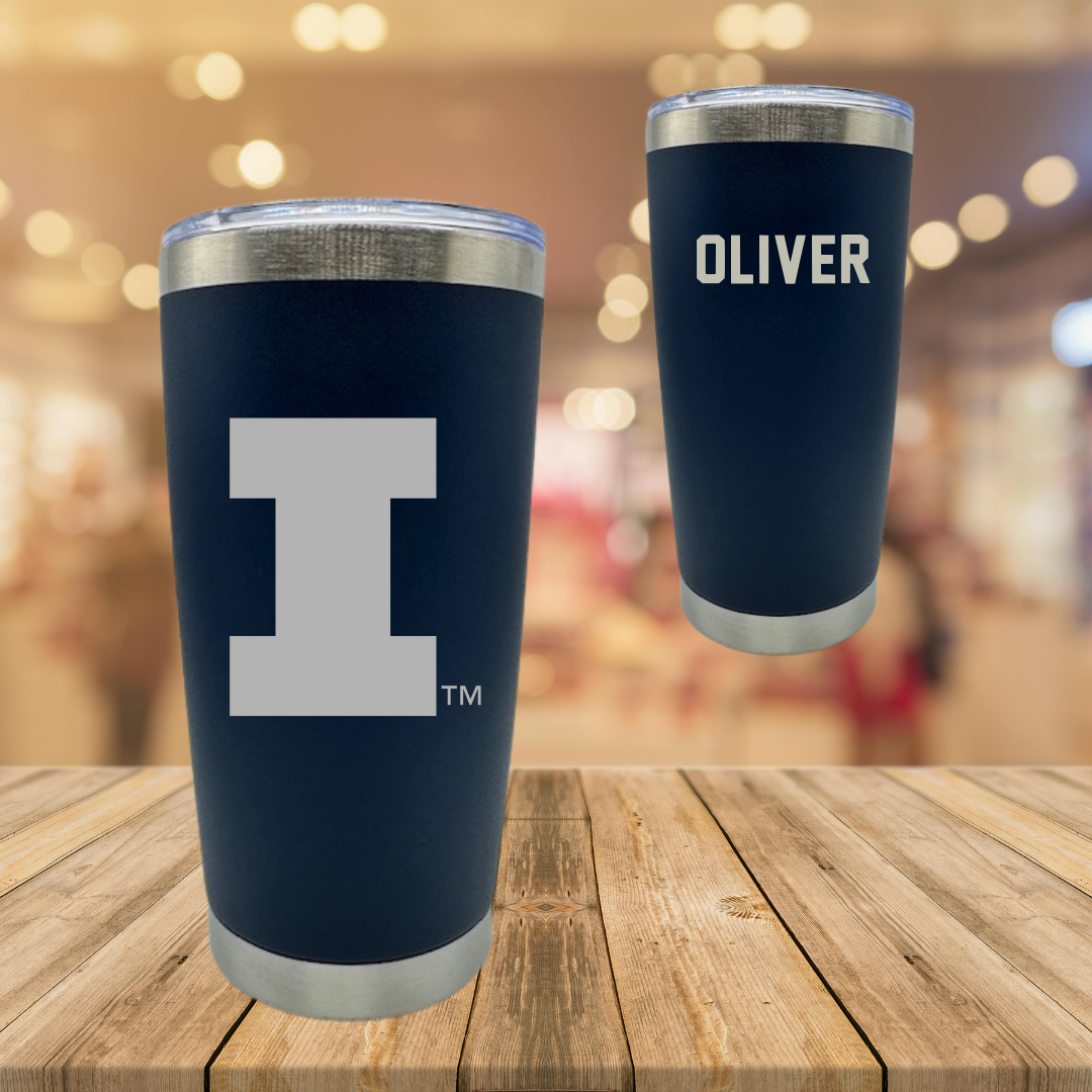 University of Illinois TF and XC Navy Stainless Steel Tumbler - Ashley Oliver