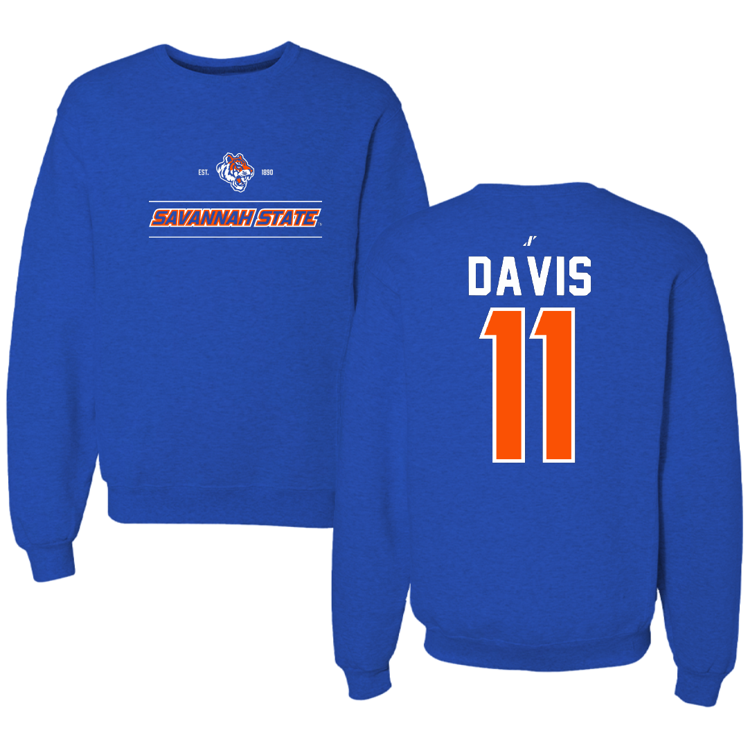 Savannah State University Football Blue General Crewneck - #11 Gary Davis