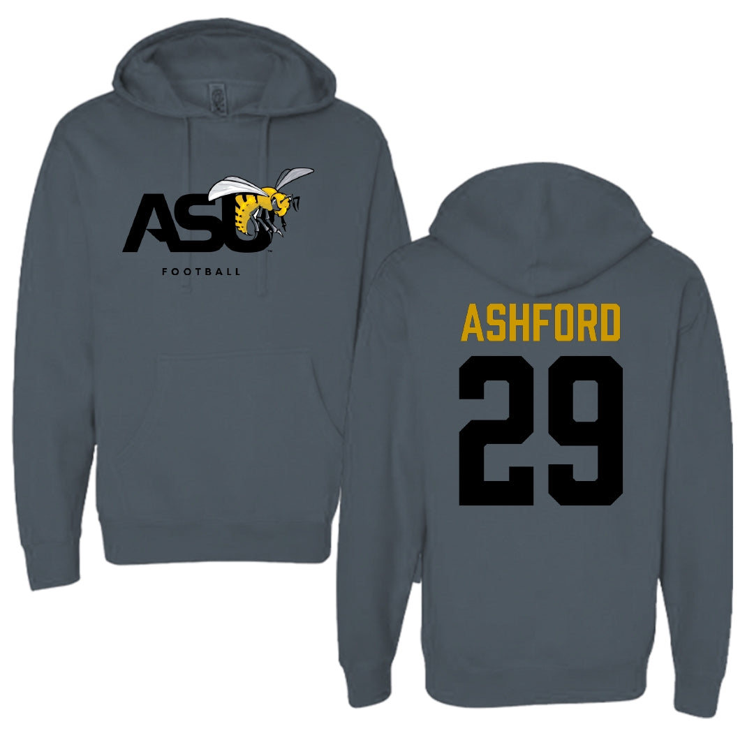 Alabama State University Football Dark Gray Hoodie - #29 Ashton Ashford