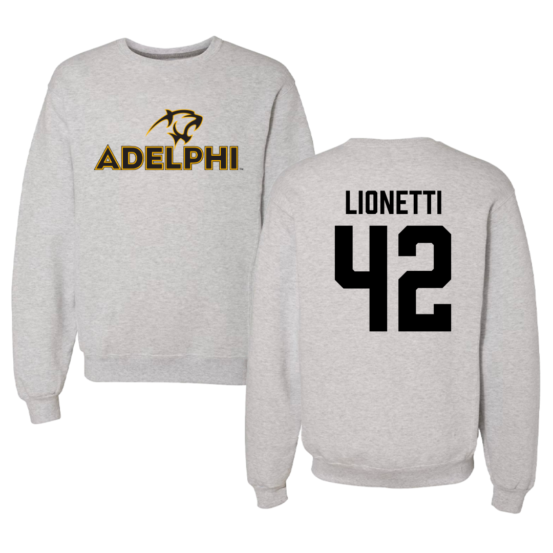 Adelphi University Lacrosse Gray Crewneck - #42 Sonny Lionetti