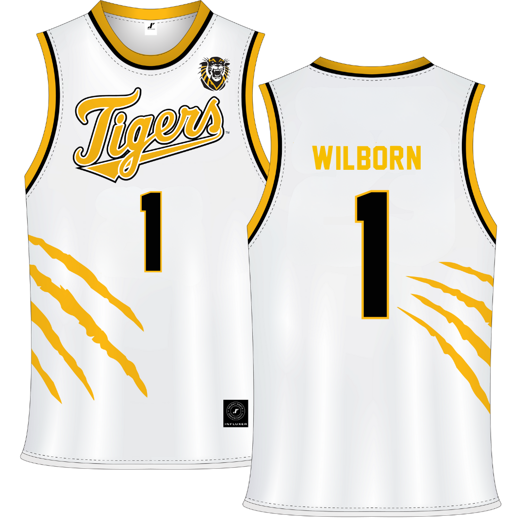 Fort Hays State University White Basketball Jersey - #1 Bailey Wilborn