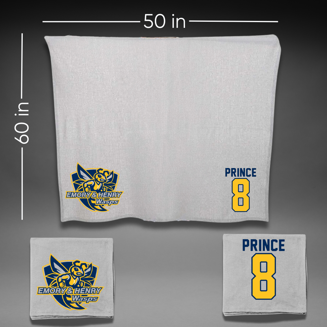 Emory & Henry College Football Gray Blanket - #8 Corey Prince
