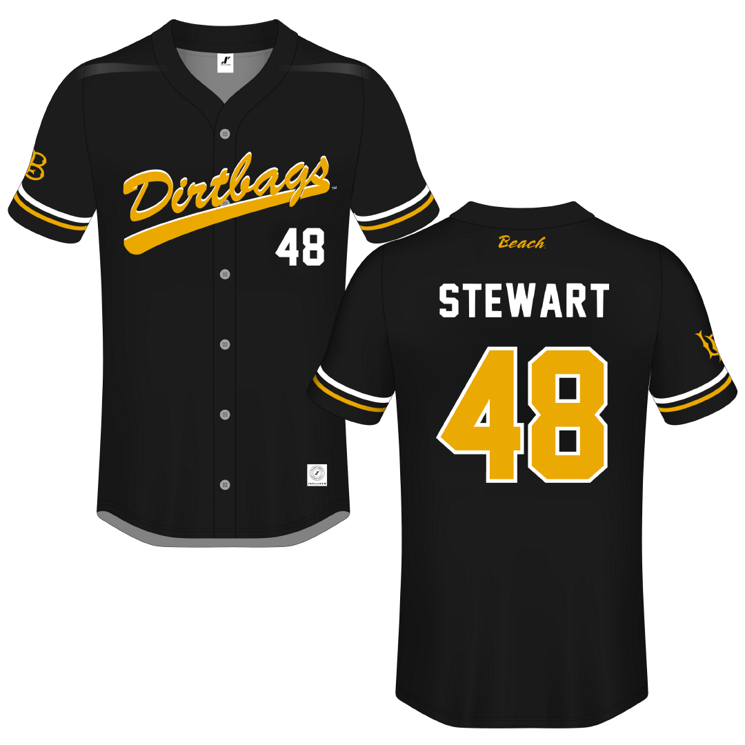 Long Beach State University Black Button-Down Jersey - #48 Conner Stewart