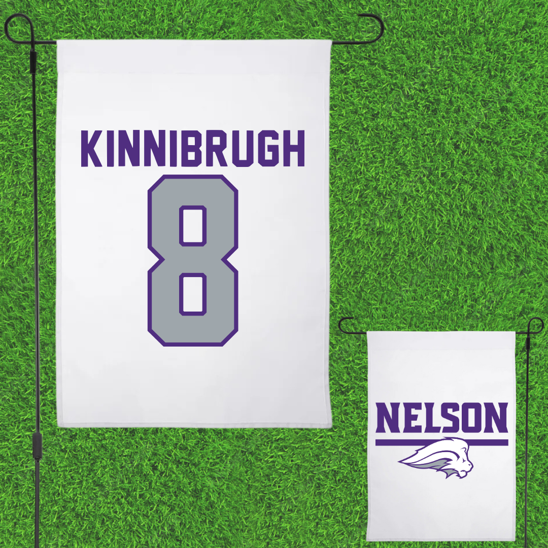 Nelson University Softball White Garden Flag - #8 Brooke Kinnibrugh