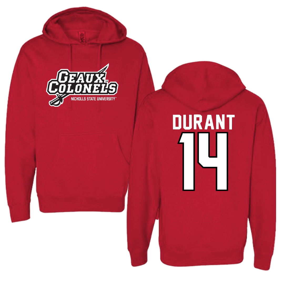 Nicholls State University Beach Volleyball Red General Hoodie - #14 Bethanie Durant