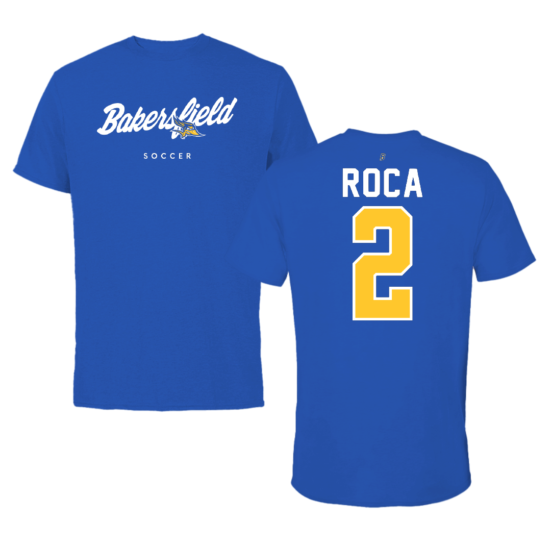 California State University-Bakersfield Soccer Blue Tee - #2 Bogart Roca