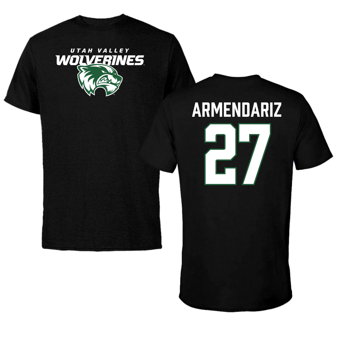 Utah Valley University Softball Black Wolverines Performance Tee - #27 Payge Armendariz