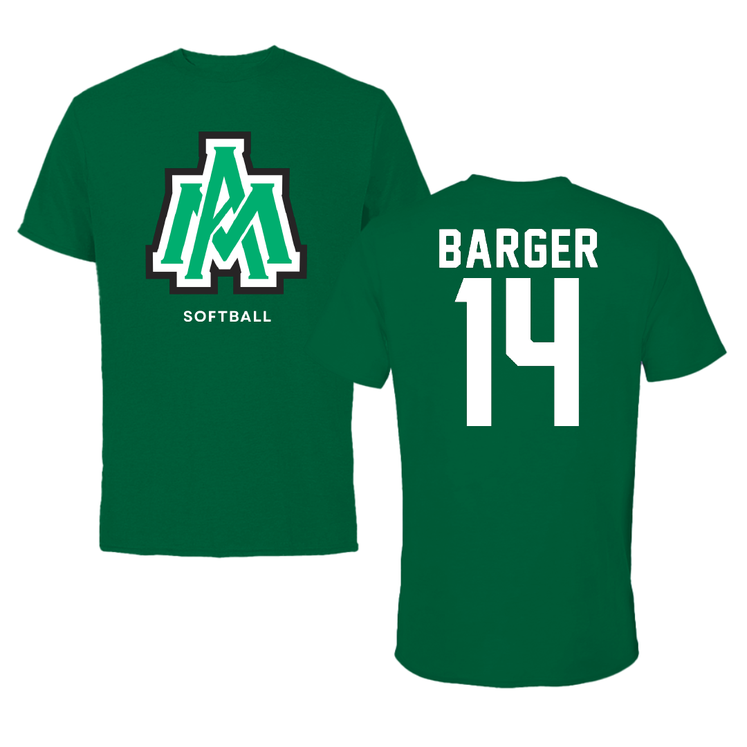 University of Arkansas-Monticello Softball Green Performance Tee - #14 Jadyn Barger