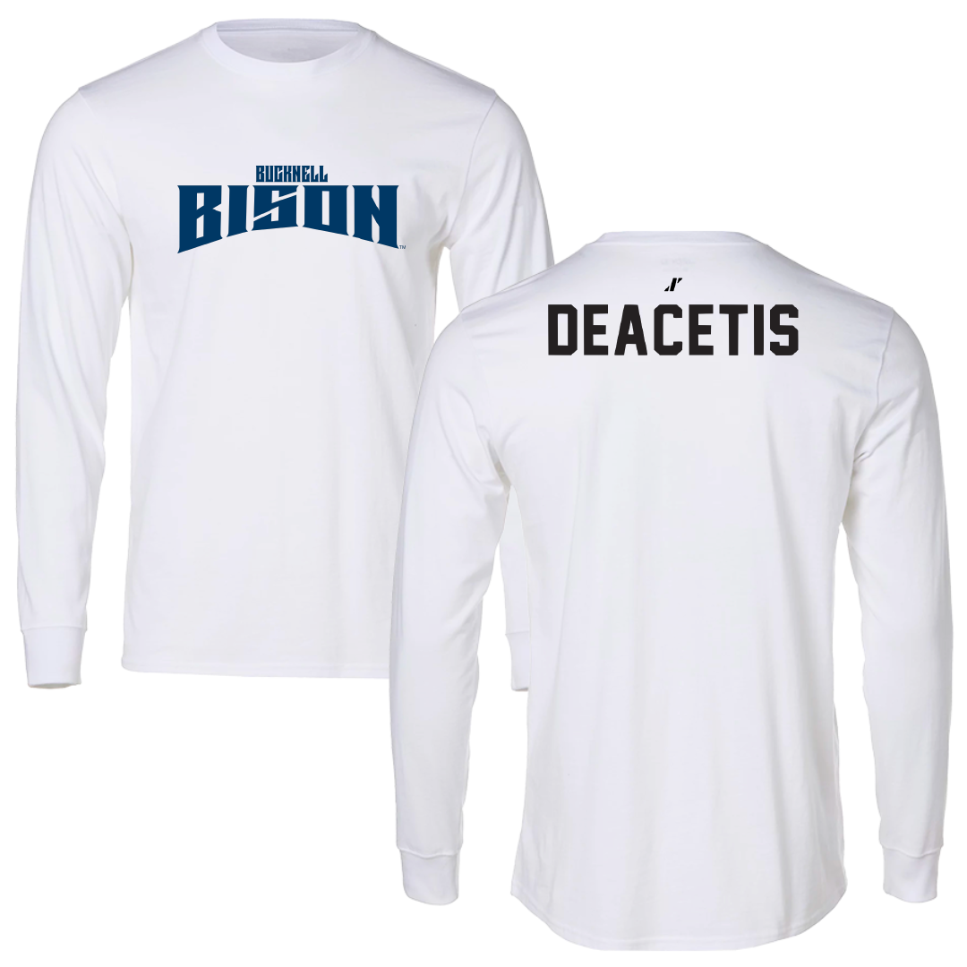 Bucknell University Wrestling White Classic Performance Long Sleeve - Logan Deacetis