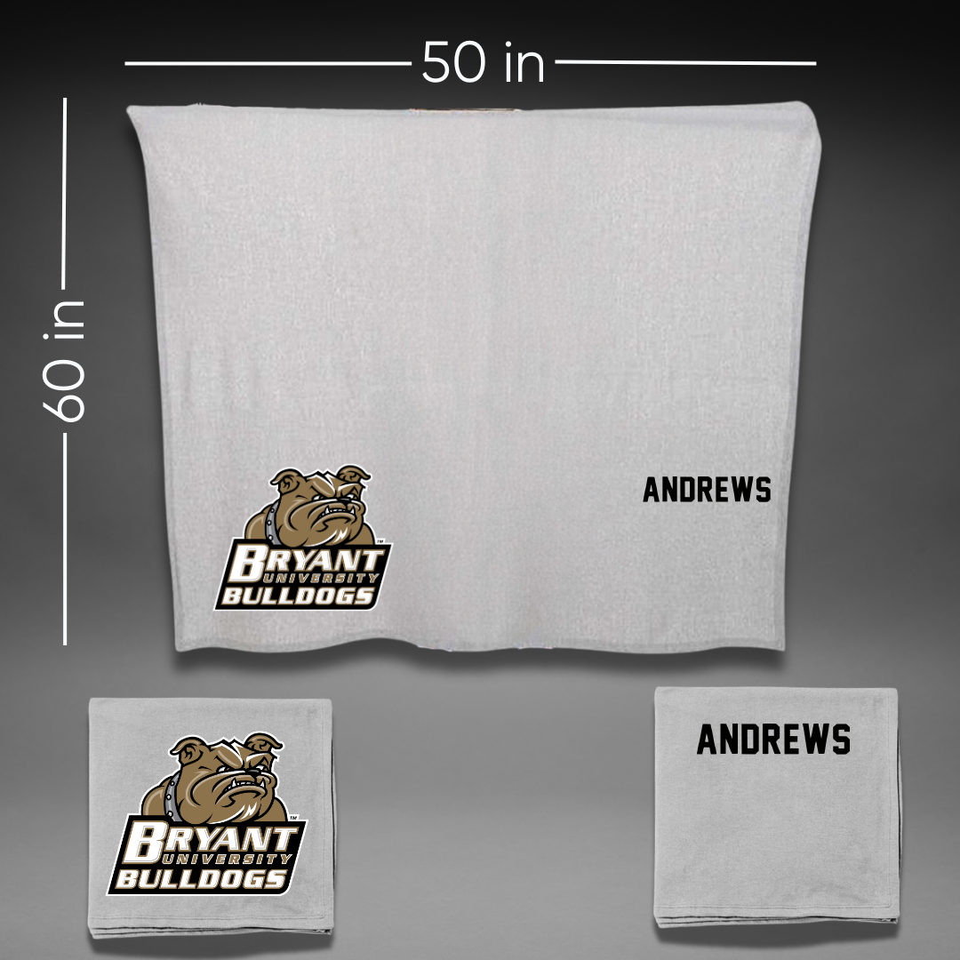 Bryant University Swimming & Diving Gray Blanket - Timothy Andrews