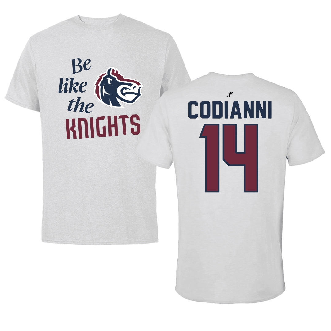 Fairleigh Dickinson University-Metropolitan Campus Lacrosse Light Gray Be Like Us Performance Tee - #14 Nora Codianni