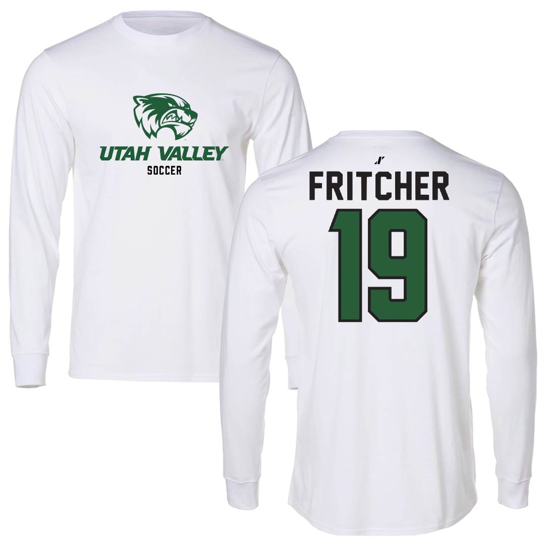 Utah Valley University Soccer White Classic Long Sleeve - #19 Alex Fritcher