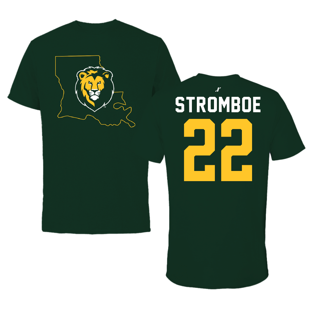 Southeastern Louisiana University Baseball Forest Green State Tee - #22 Cole Stromboe