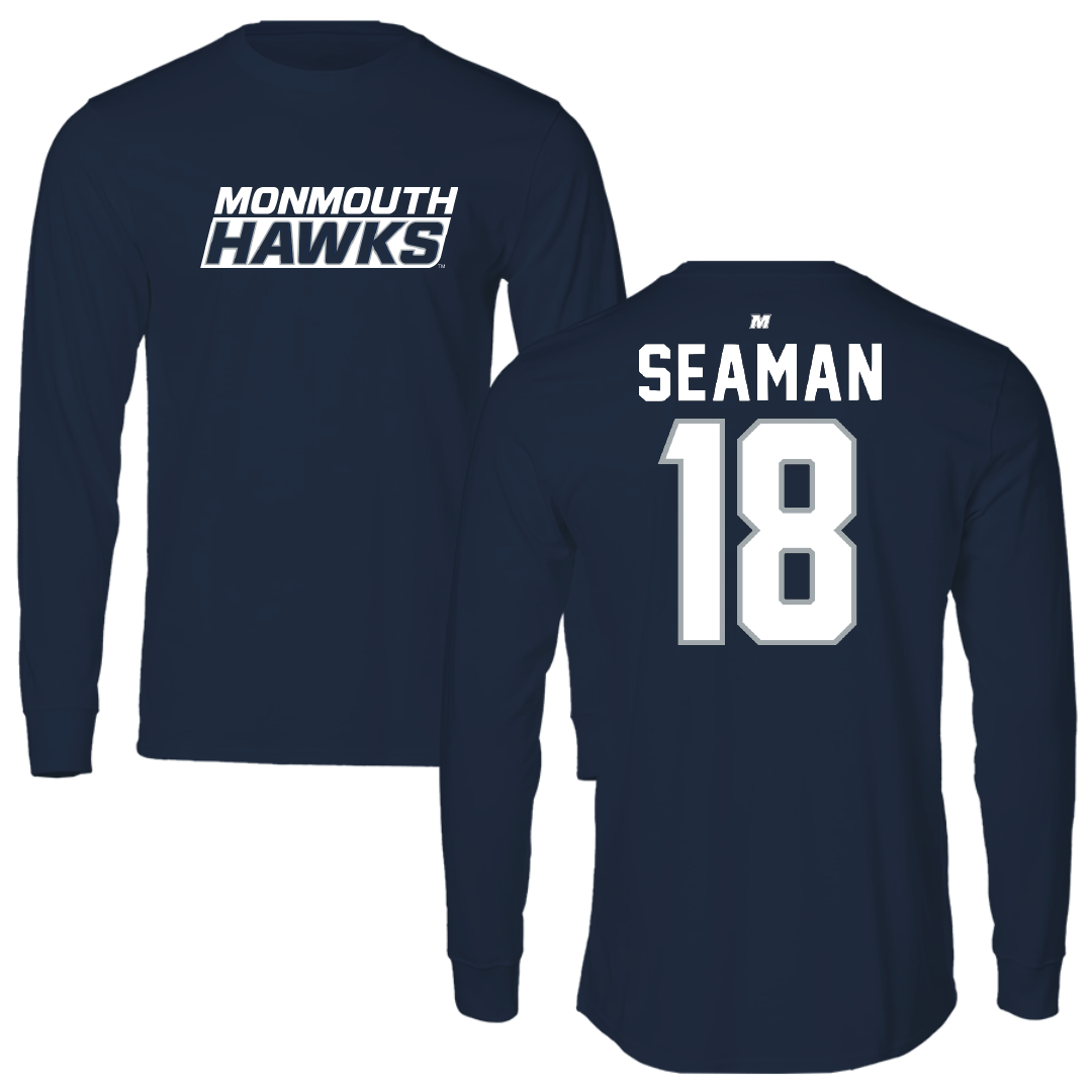 Monmouth University Lacrosse Navy Long Sleeve - #18 Gavin Seaman