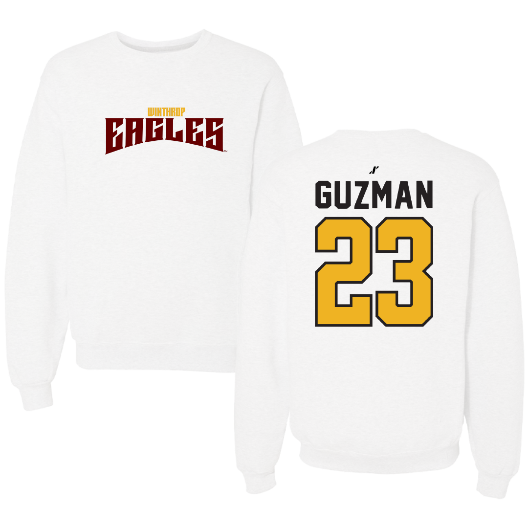 Winthrop University Baseball White Classic Crewneck - #23 Randy Guzman