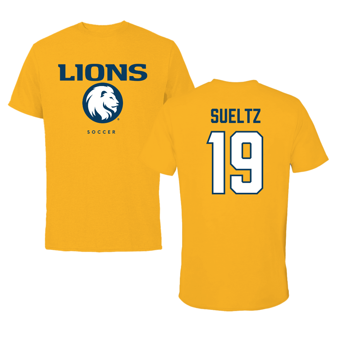 East Texas A&M University Soccer Gold Performance Tee - #19 Kristen Sueltz