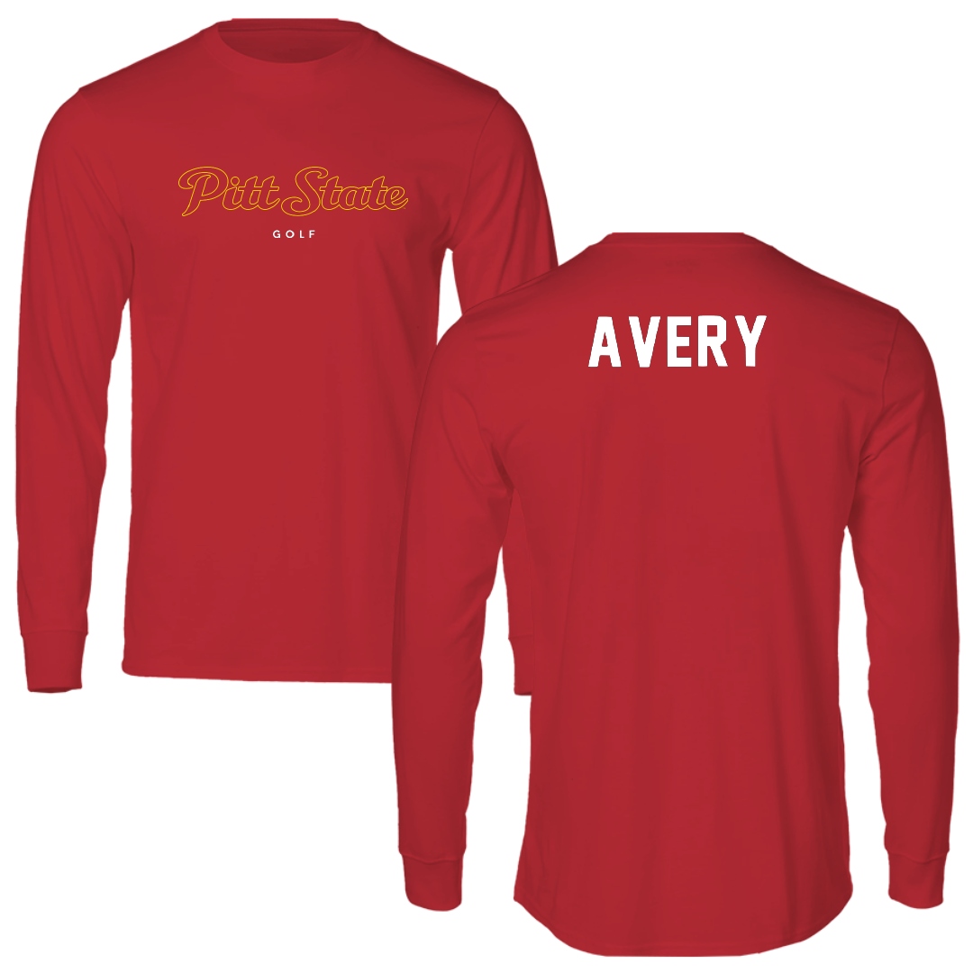 Pittsburg State University Golf Red Performance Long Sleeve - Zade Avery
