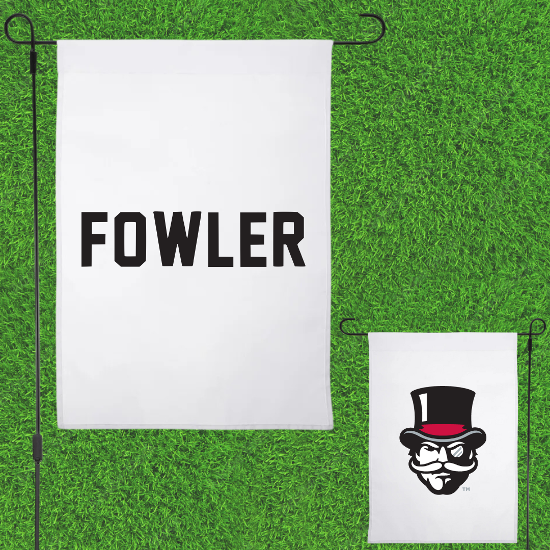 Austin Peay State University TF and XC White Garden Flag - Jackson Fowler