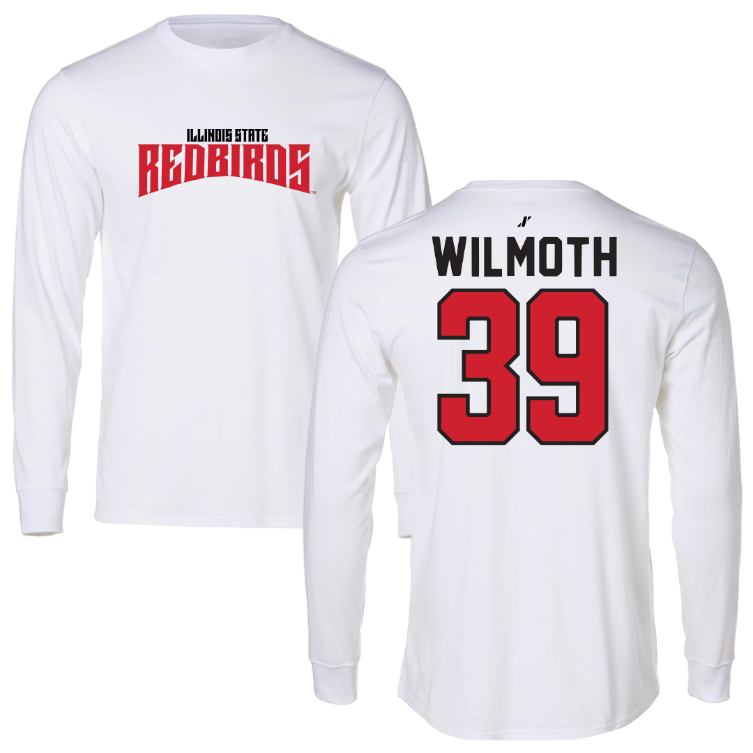 Illinois State University Baseball White Classic Long Sleeve - #39 Joey Wilmoth