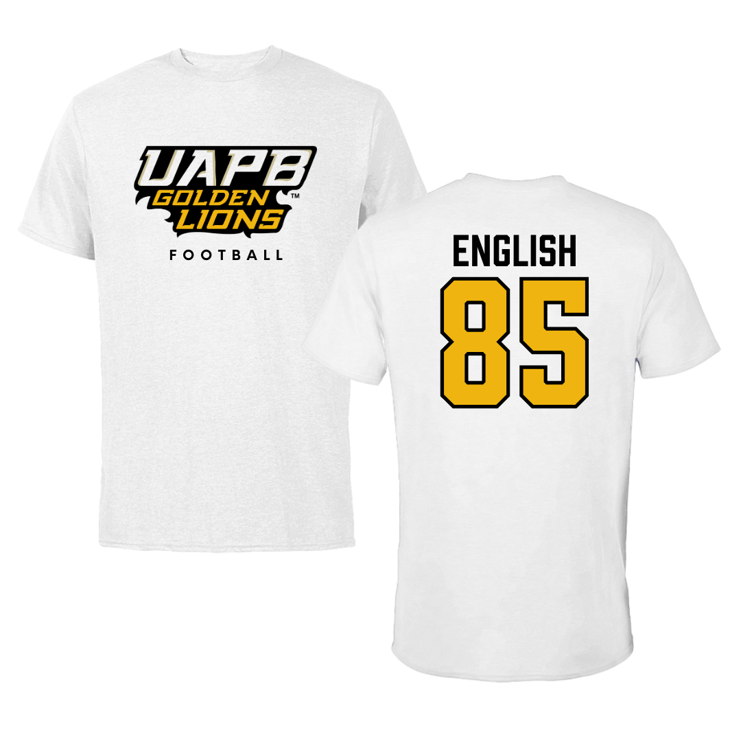University of Arkansas-Pine Bluff Football White Performance Tee - #85 Kevin English
