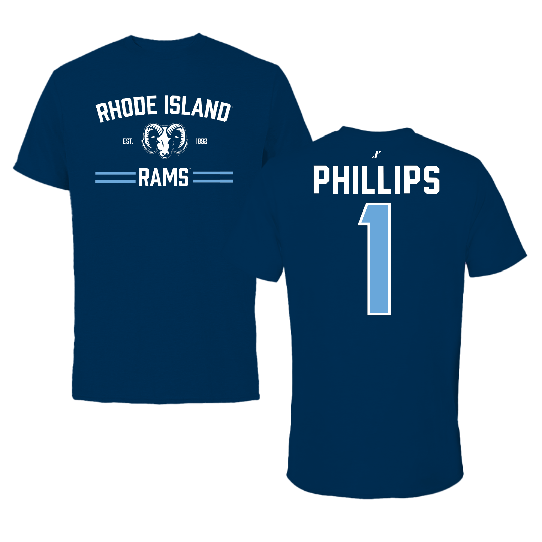 University of Rhode Island Basketball Navy General Performance Tee - #1 Sophie Phillips