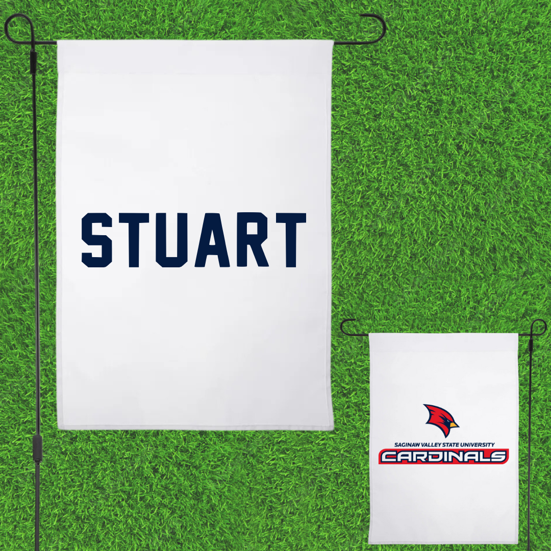Saginaw Valley State University Tennis White Garden Flag - Elizabeth Stuart