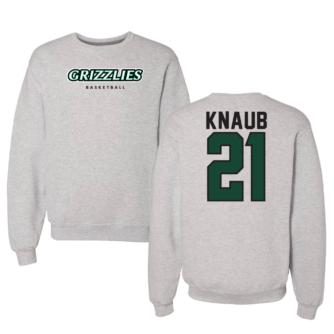 Adams State University Basketball Gray Grizzlies Crewneck - #21 Michael Knaub