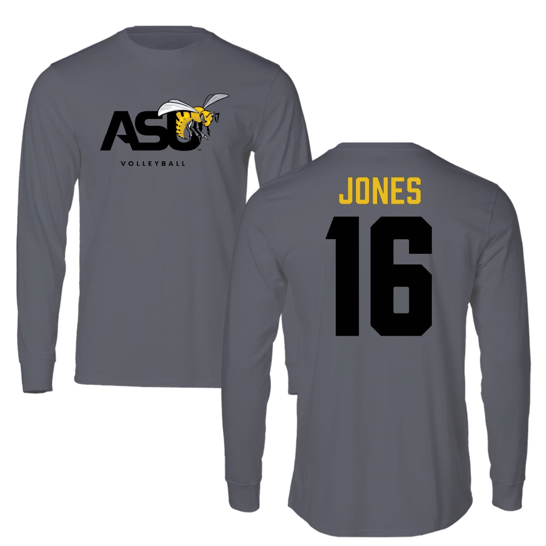 Alabama State University Volleyball Dark Gray Long Sleeve - #16 Essence Jones