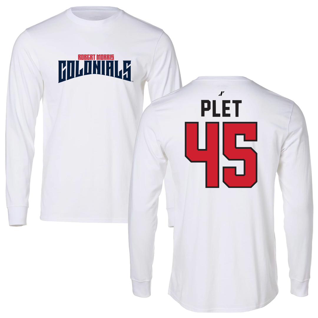 Robert Morris University Basketball White Classic Long Sleeve - #45 Ismael Plet