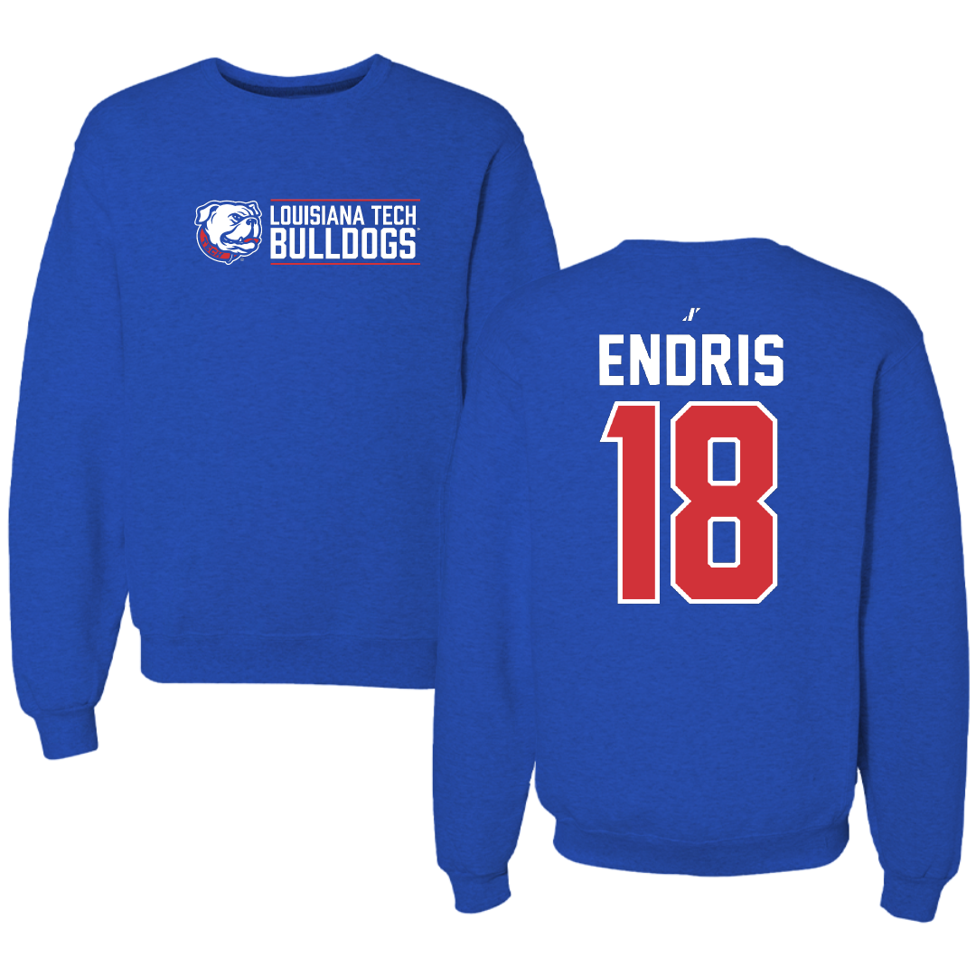 Louisiana Tech University Softball Blue General Crewneck - #18 Paris Endris