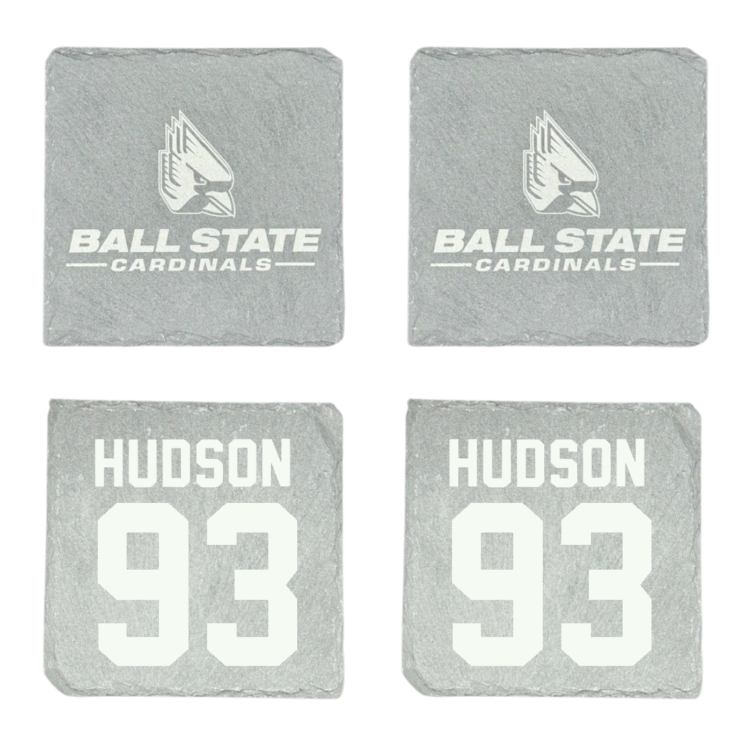Ball State University Football Stone Coaster (4 Pack)  - #93 Scott Hudson