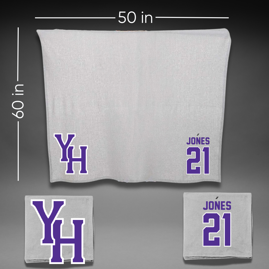 Young Harris College Lacrosse Gray Blanket - #21 Rachel Jones