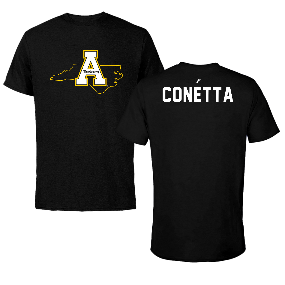 Appalachian State University Wrestling Black State Tee - Anthony Conetta