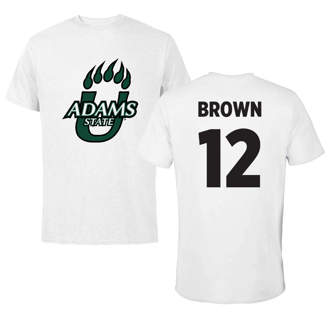 Adams State University Baseball White Performance Tee - #12 Payton Brown