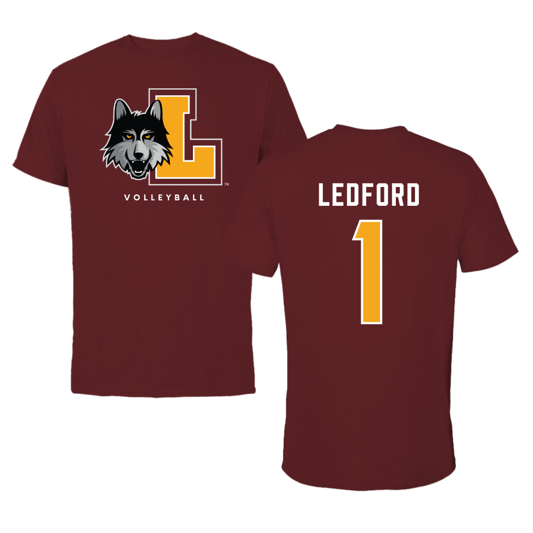 Loyola University-Chicago Volleyball Maroon Mascot Performance Tee - #1 Charlie Ledford