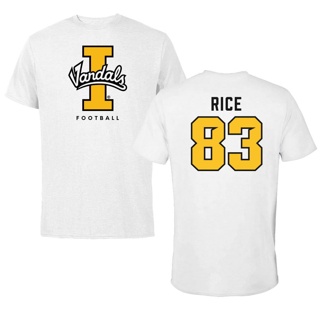 University of Idaho Football White Vandals Performance Tee - #83 Brayden Rice