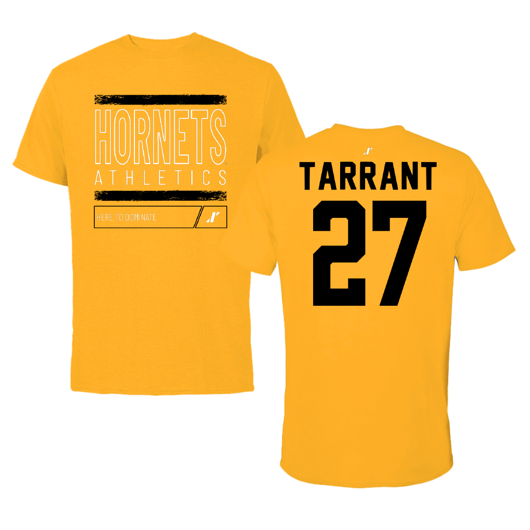 Alabama State University Football Gold Dominate Performance Tee - #27 Eric Tarrant