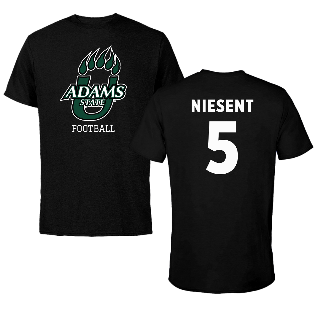 Adams State University Football Black State Tee - #5 Jordan Niesent