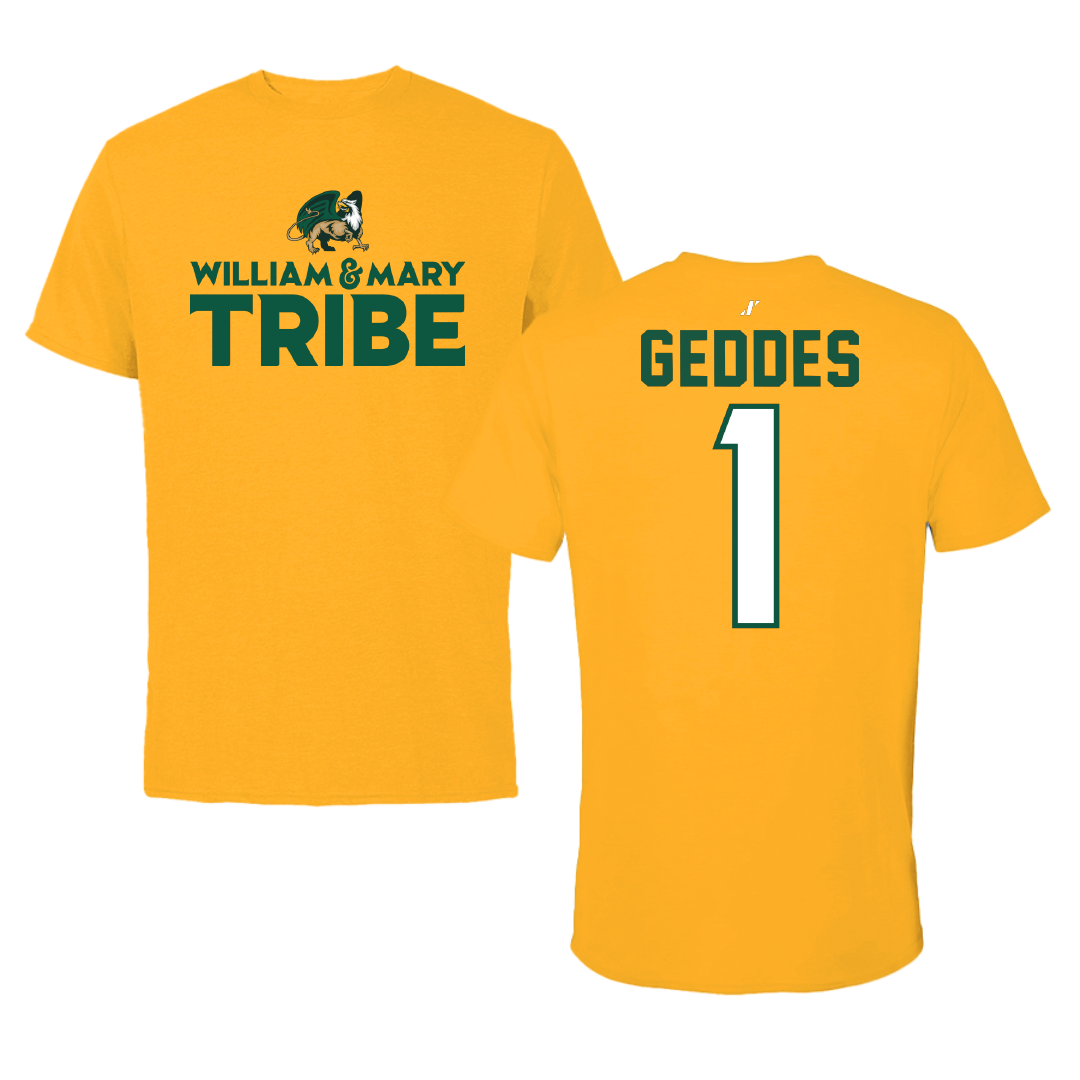 William & Mary Basketball Gold General Tee - #1 Cassidy Geddes