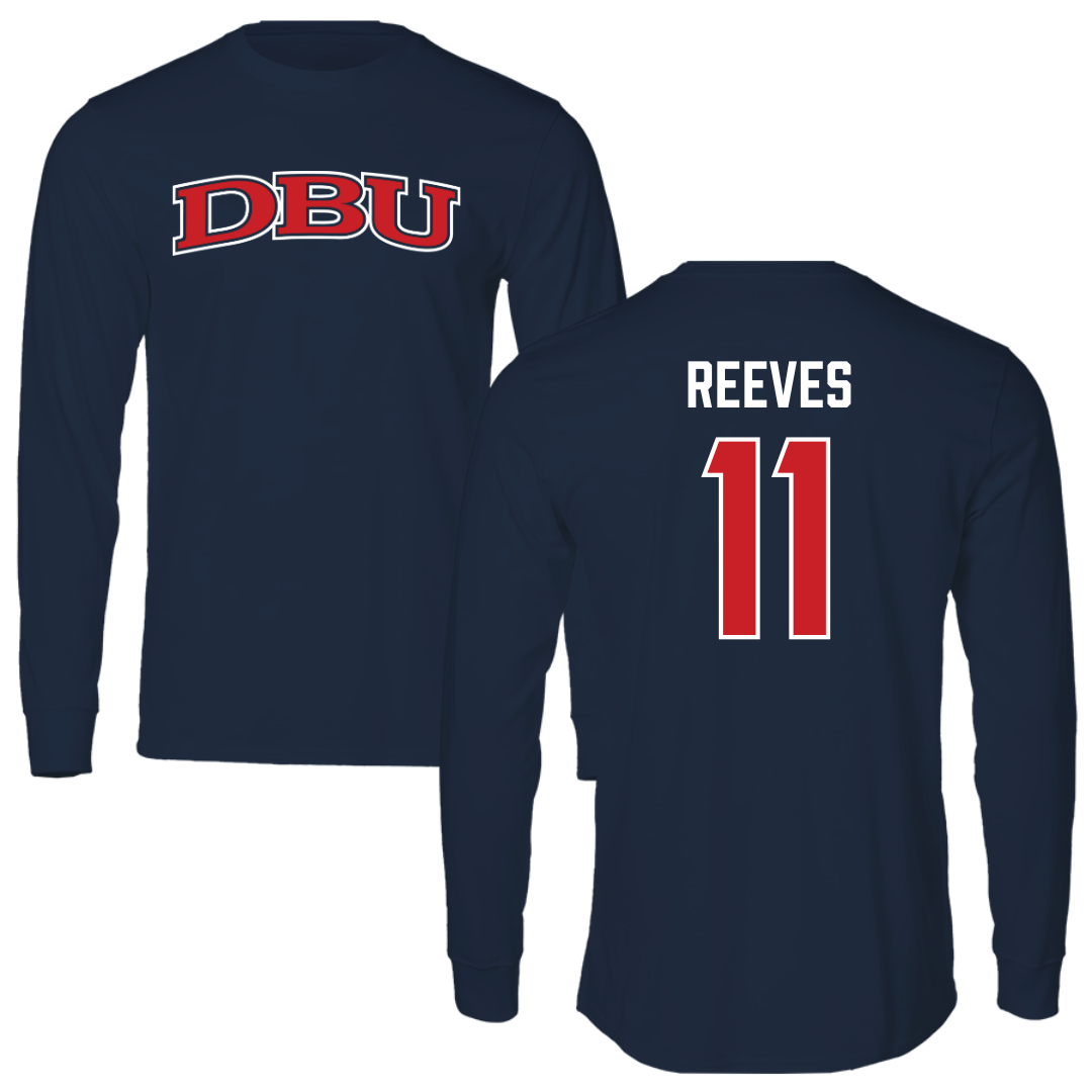 Dallas Baptist University Volleyball Navy DBU Performance Long Sleeve - #11 Price Reeves