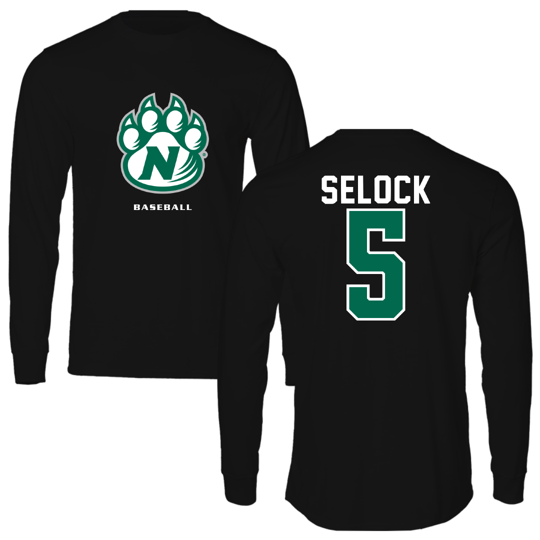 Northwest Missouri State University Baseball Black Performance Long Sleeve - #5 Jacob Selock